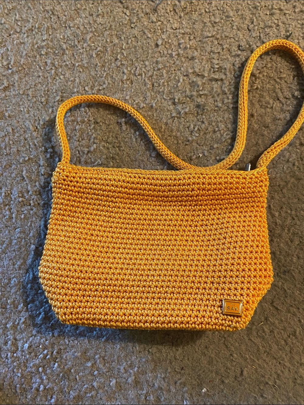 The Sak Orange Crochet Crossbody Bag